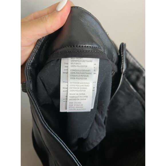 Good American Black Better Than Leather Good Icon Straight Leg Womens Pants 10 - Picture 8 of 9